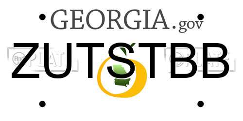 ZUTSTBB Georgia License Plate