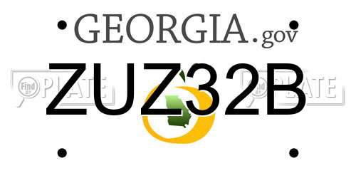 ZUZ32B Georgia License Plate