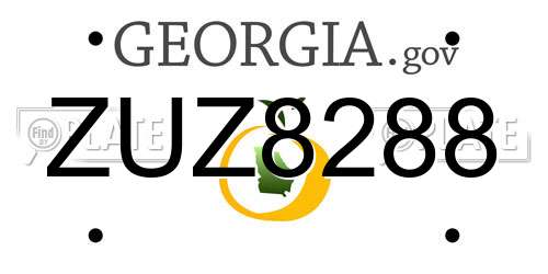 ZUZ8288 Georgia License Plate