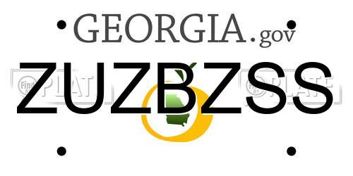 ZUZBZSS Georgia License Plate