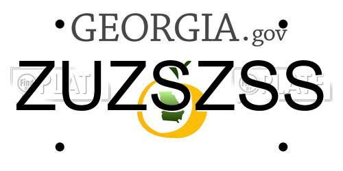 ZUZSZSS Georgia License Plate
