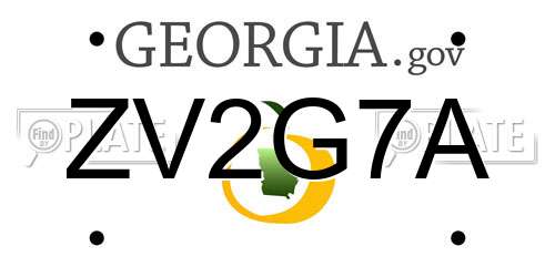 ZV2G7A Georgia License Plate