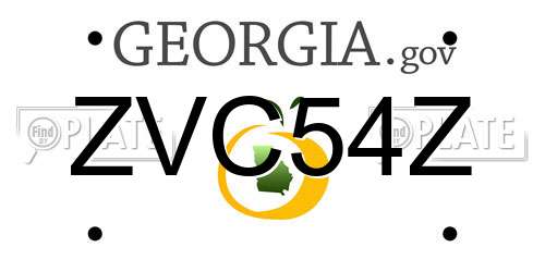 ZVC54Z Georgia License Plate
