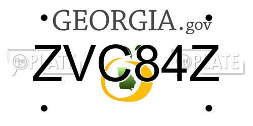 ZVC84Z Georgia License Plate