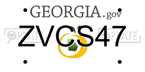 ZVCS47 Georgia License Plate