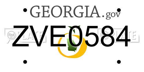 ZVE0584 Georgia License Plate