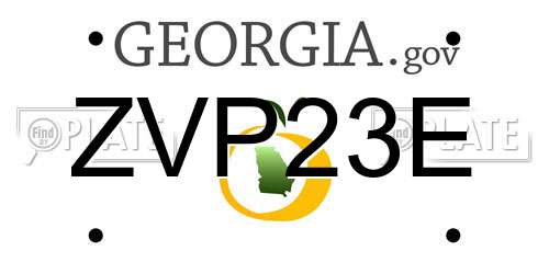 ZVP23E Georgia License Plate