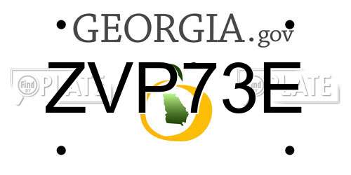 ZVP73E Georgia License Plate