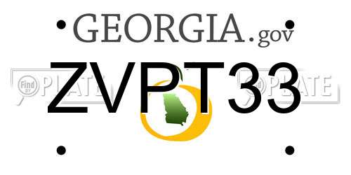 ZVPT33 Georgia License Plate