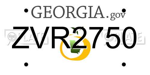 ZVR2750 Georgia License Plate