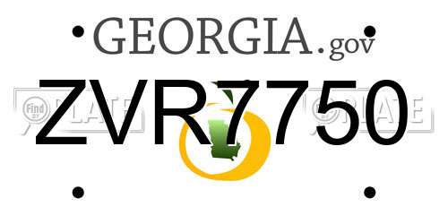 ZVR7750 Georgia License Plate