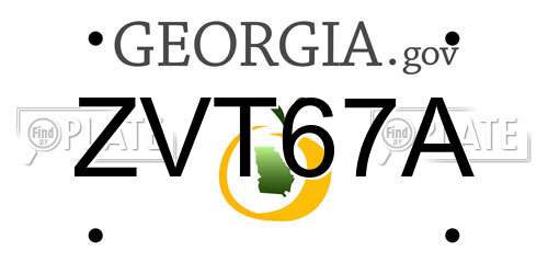 ZVT67A Georgia License Plate