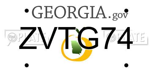 ZVTG74 Georgia License Plate