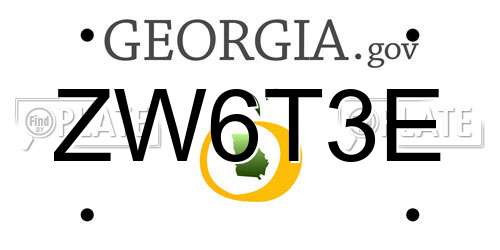 ZW6T3E Georgia License Plate