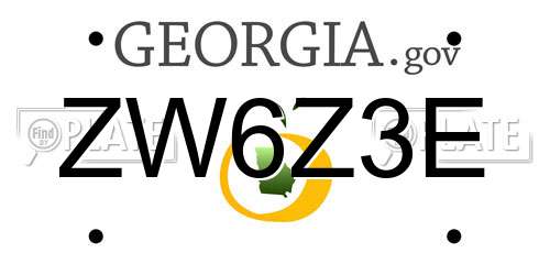 ZW6Z3E Georgia License Plate