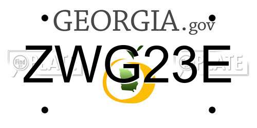 ZWG23E Georgia License Plate