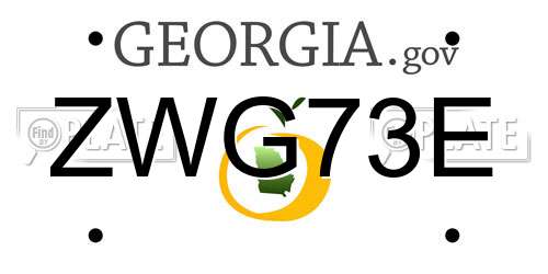 ZWG73E Georgia License Plate