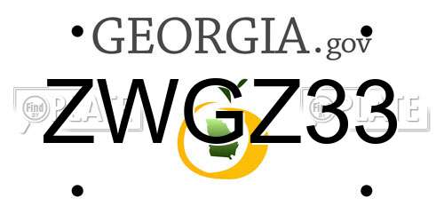 ZWGZ33 Georgia License Plate