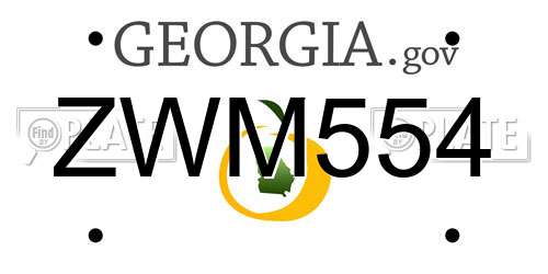 ZWM554 Georgia License Plate