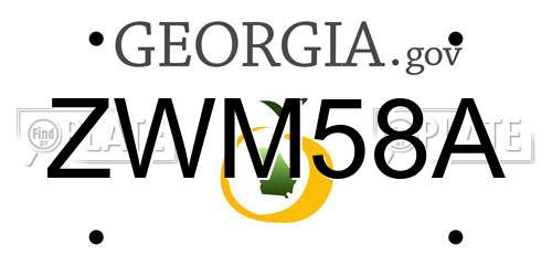 ZWM58A Georgia License Plate