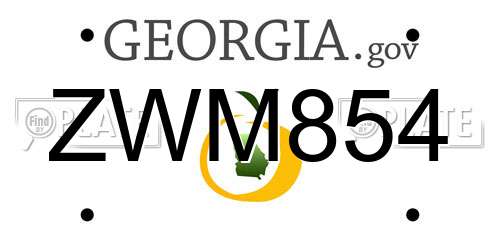 ZWM854 Georgia License Plate