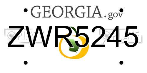 ZWR5245 Georgia License Plate