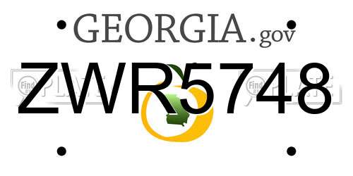 ZWR5748 Georgia License Plate