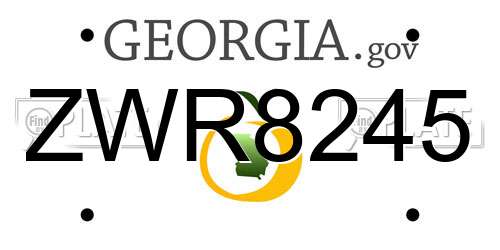 ZWR8245 Georgia License Plate
