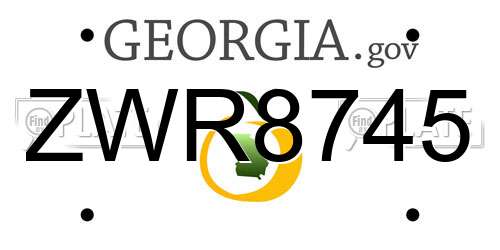 ZWR8745 Georgia License Plate