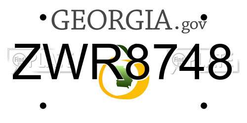 ZWR8748 Georgia License Plate