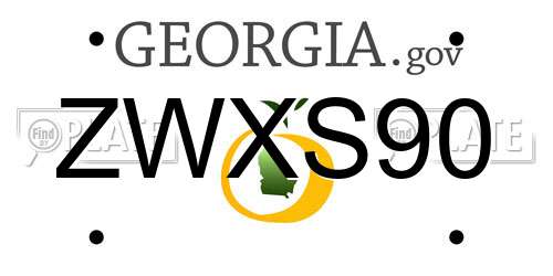 ZWXS90 Georgia License Plate