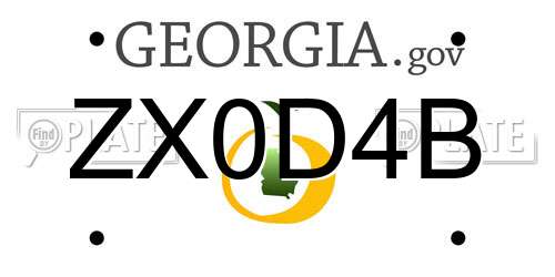 ZX0D4B Georgia License Plate