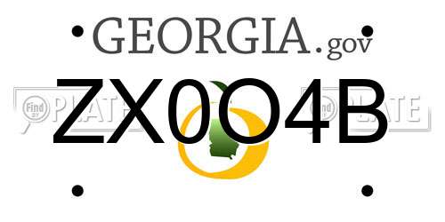 ZX0O4B Georgia License Plate