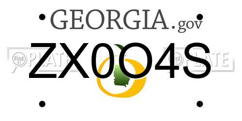 ZX0O4S Georgia License Plate