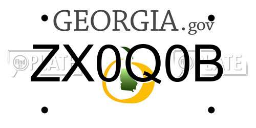 ZX0Q0B Georgia License Plate