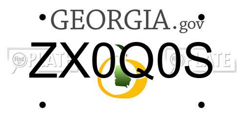ZX0Q0S Georgia License Plate