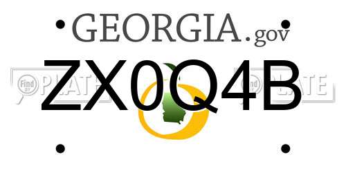 ZX0Q4B Georgia License Plate