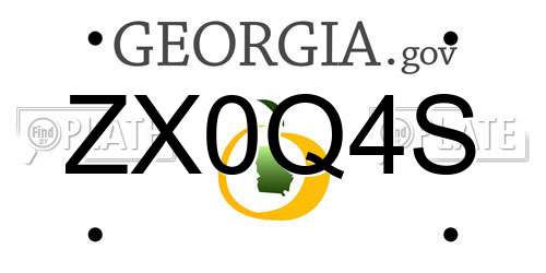 ZX0Q4S Georgia License Plate