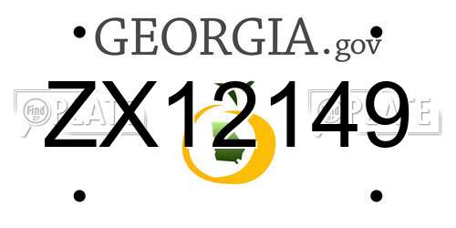 ZX12149 Georgia License Plate
