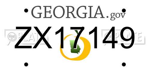 ZX17149 Georgia License Plate