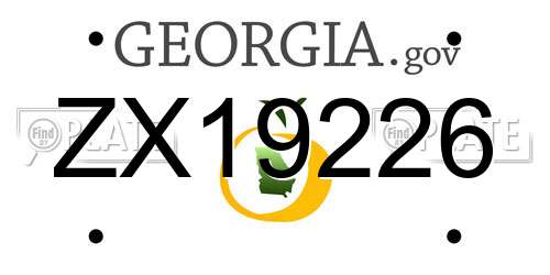 ZX19226 Georgia License Plate