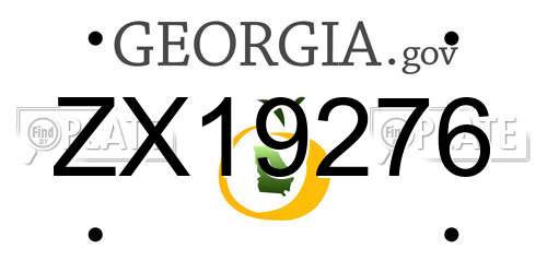ZX19276 Georgia License Plate