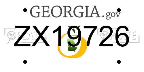 ZX19726 Georgia License Plate