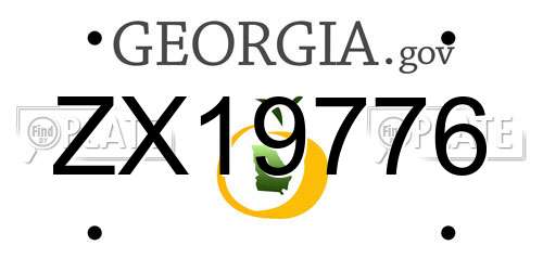 ZX19776 Georgia License Plate