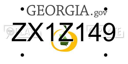 ZX1Z149 Georgia License Plate