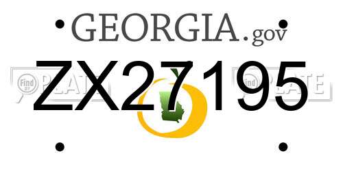 ZX27195 Georgia License Plate