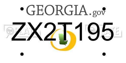 ZX2T195 Georgia License Plate