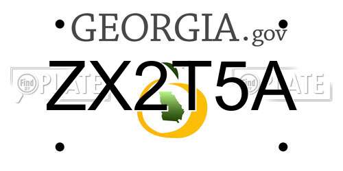 ZX2T5A Georgia License Plate