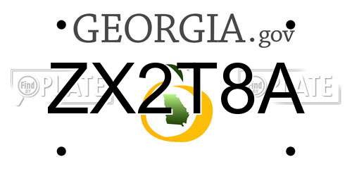 ZX2T8A Georgia License Plate