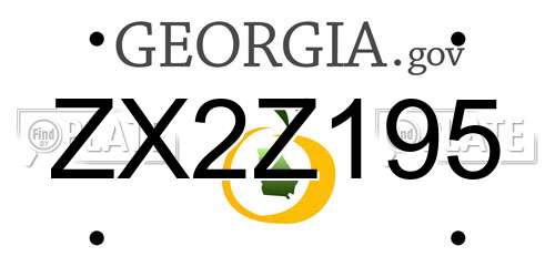 ZX2Z195 Georgia License Plate